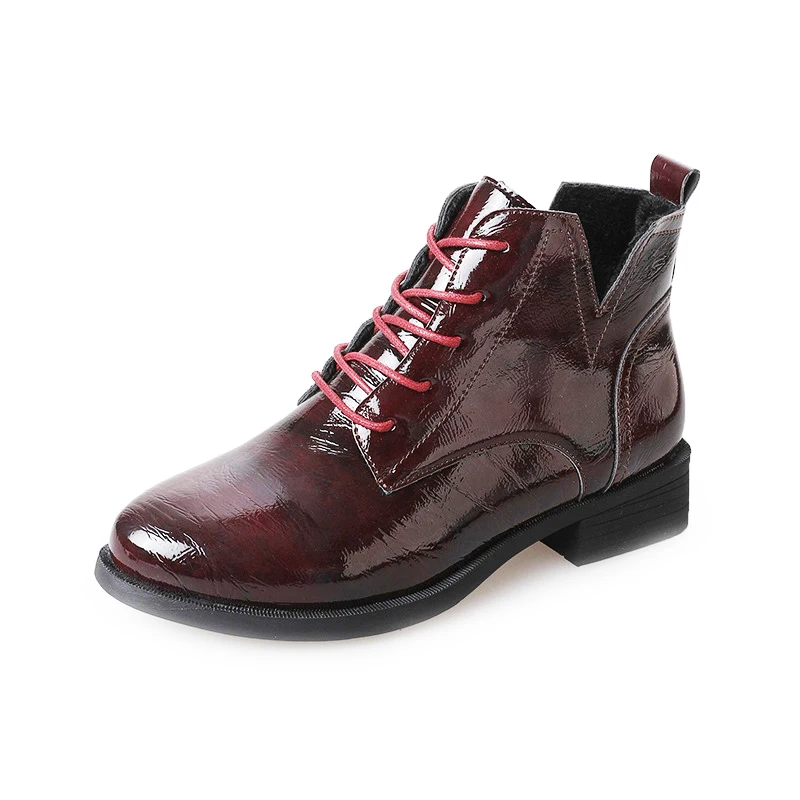 Women Ankle Boot Chelsea Ladies Lace Up Martin Style Low Heel Casual Outdoor | Обувь