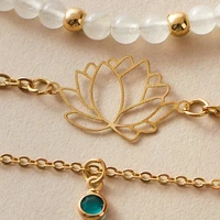 hi man 3 pcsset bohemian mix handmade beaded lotus oval acrylic bracelet women fashion charm birthday gift jewelry