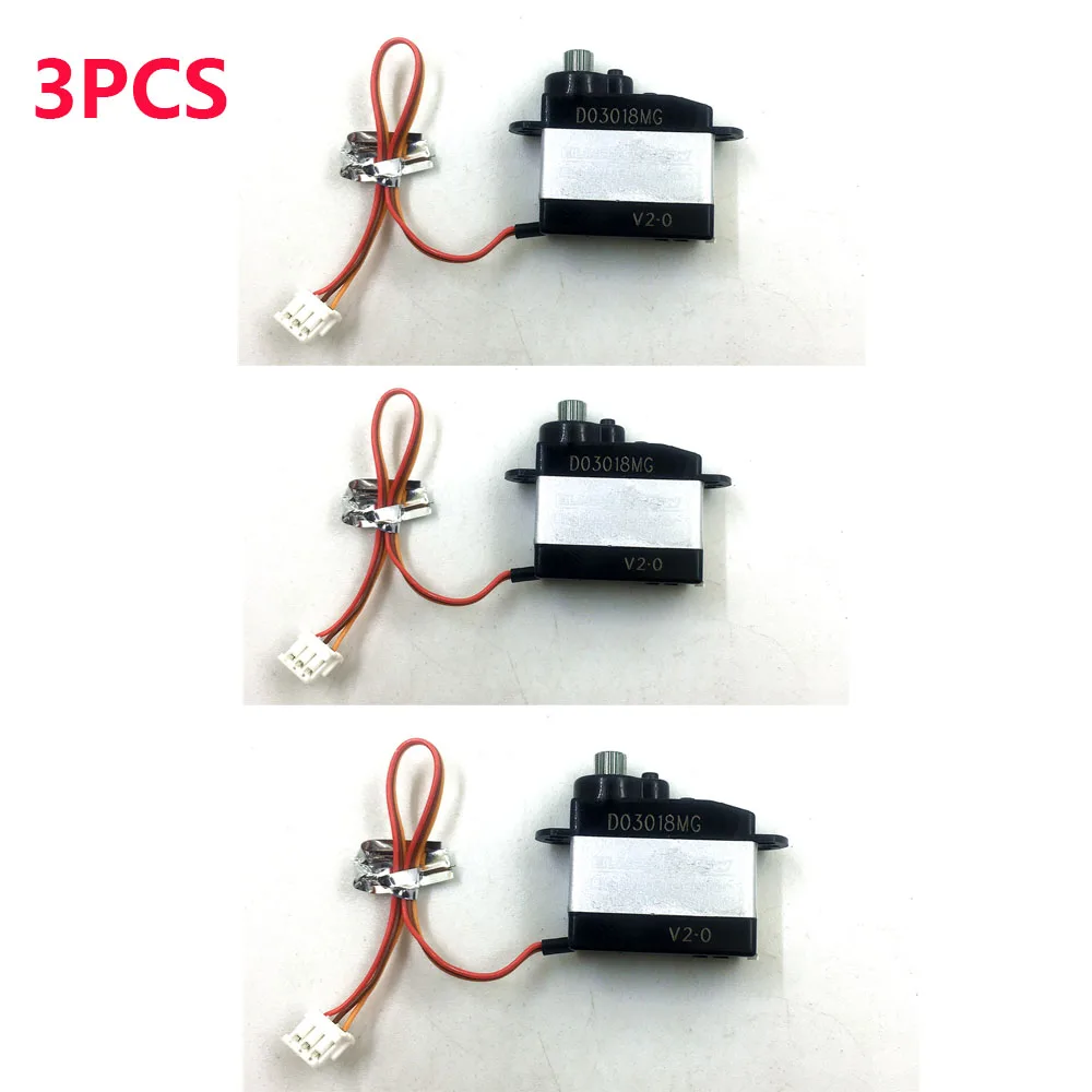 Обновленный металлический сервопривод 3 шт./лот для XK K120 /K130, запчасти для радиоуправляемого вертолета, модификация D03018MG, цифровой сервопривод + кабели