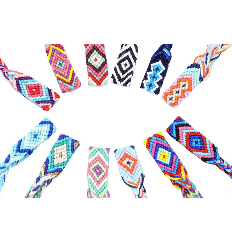

Creative Fashion Colorful Cotton Braided Hand Rope Ethnic Style Hand-woven Friendship Bracelet Personalized Jewelry