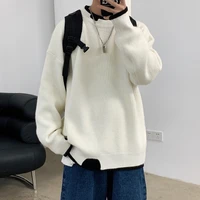 white sweaters men autumn winter casual tops fashion clothing men oversized sweaters pullover sweater long sleeve knitted shrits