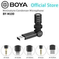 boya by m100 omnidirectional plugplay microphone 180%c2%b0 rotating head for android ios dslr camera audio recorder video recording
