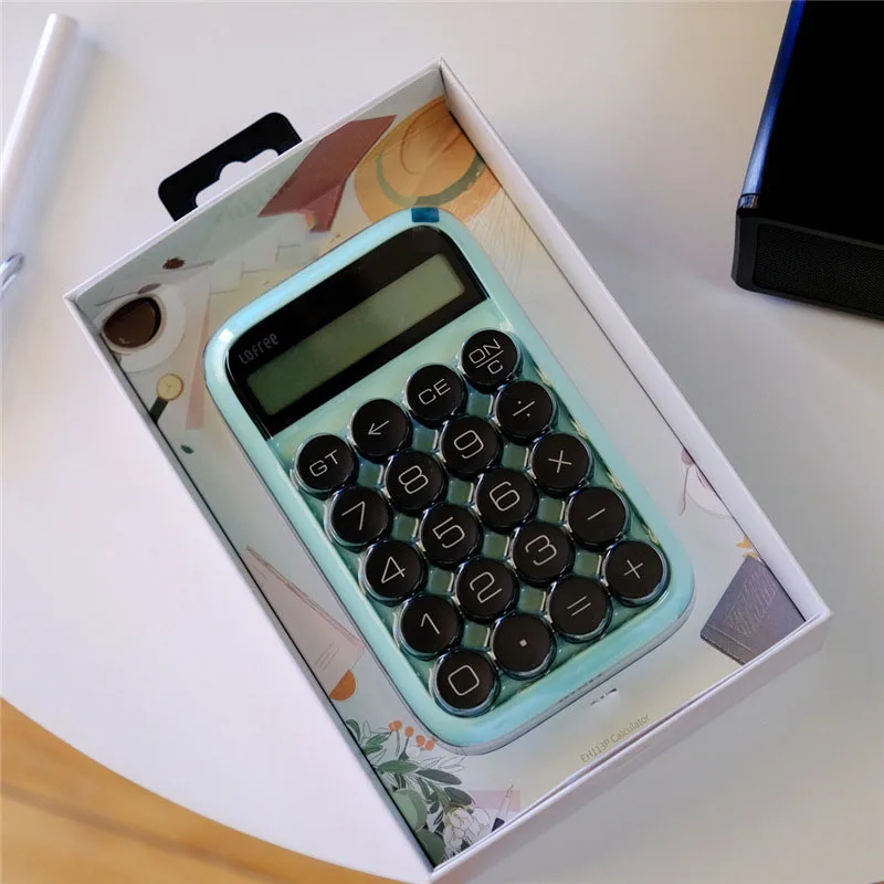 

Cute Jelly Beans Mechanical Keyboard Calculator Office Student Exam Calculator 10-digit Display Large Screen Button Detachable