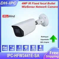 dahua 4mp camera ipc hfw3441e sa ir fixed focal bullet wizsense built in mic intrusion tripwire network camera security camera