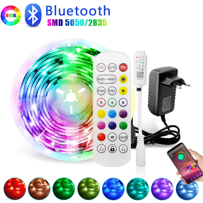 

30M 5050 Led Strip RGB DC 12V Flexible Ribbon Luces Led Strip Light 5M 10M 15M With Bluetooth Music Control For Home Christmas