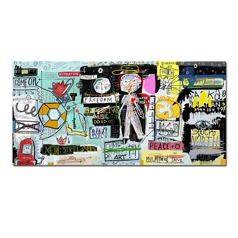 

Canvas Painting Modern Culture Style Graffiti Street Art Abstract Pattern Inspirational Canvas Wall Picture for Home Decor