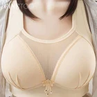 FINETOO женское нижнее белье большого размера, чашка B, C, женское сексуальное белье пуш-ап с подкладками, большого размера 36-46, прозрачный бюстгальтер с мягкой чашкой