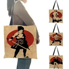 06123 тканевая сумка, женские дизайнерские сумки с аниме принтом, сумки для покупок, вместительные сумки для школьниц
