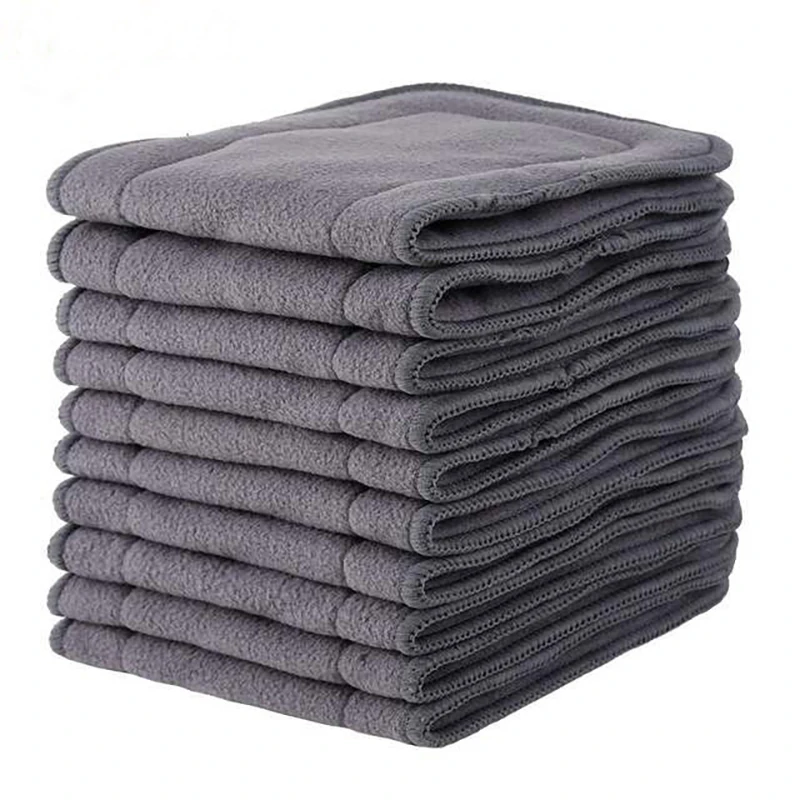 [ 60Pcs/Lot ] Reusable Bamboo Charcoal Inserts Baby Cloth Diaper Mat Nappy Insert Changing Liners 5-layer thick insert Wholesale | Мать и