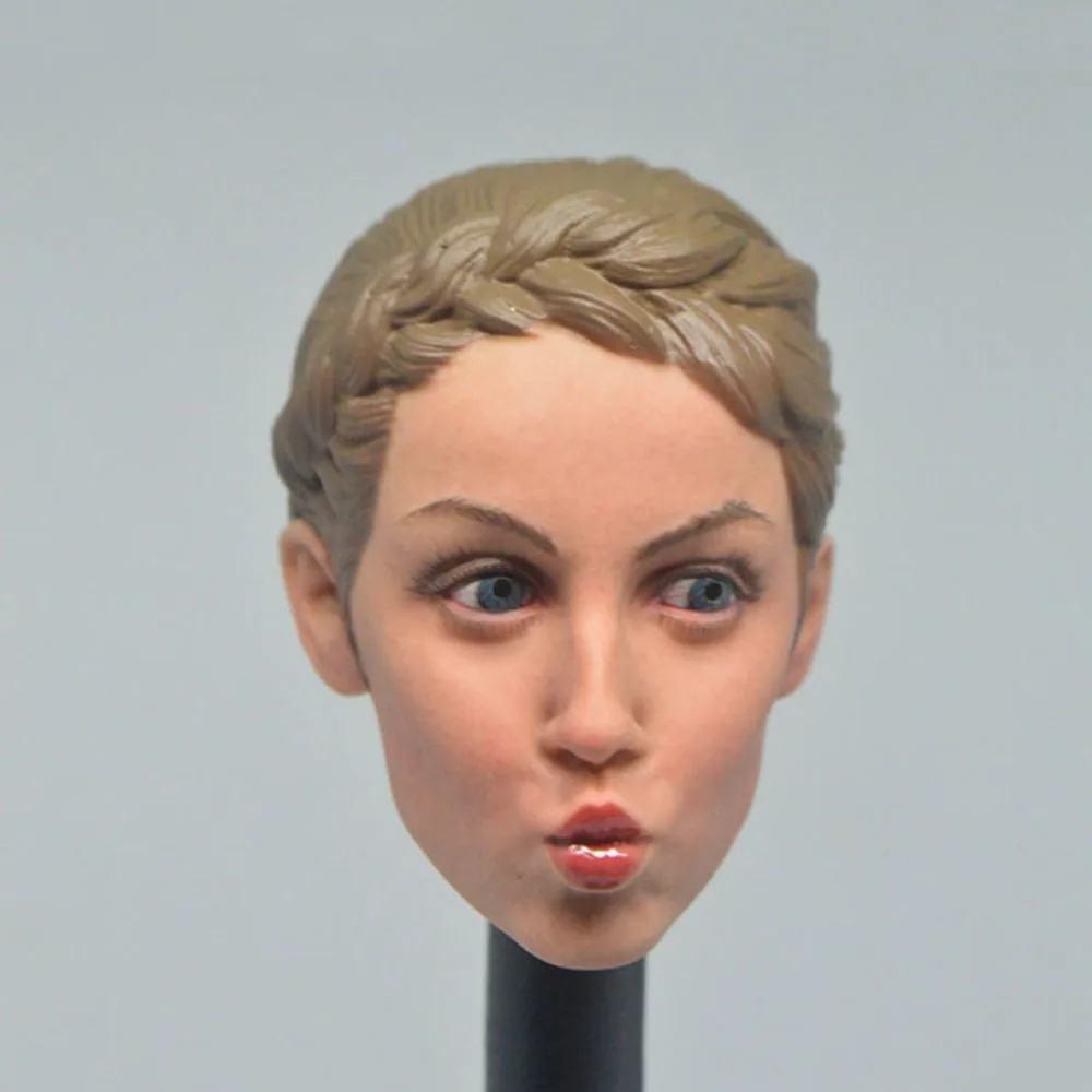

В наличии 1/6 весы клюв Красивая игривая женская голова скульптура резная модель для 12 дюймов фигурку тела