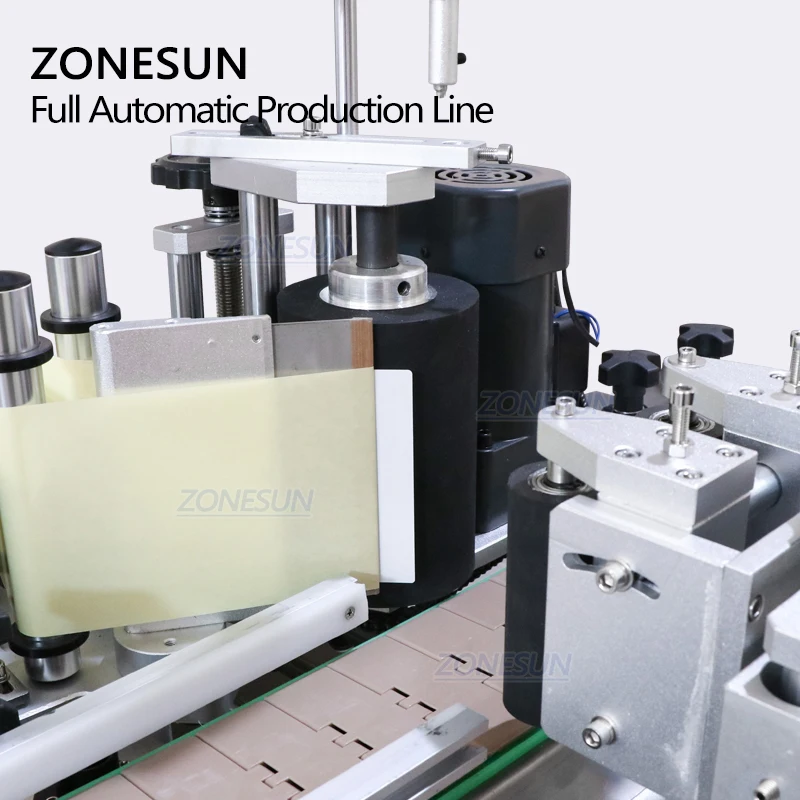 

ZONESUN Small Automatic Production Line Magnetic Pump Liquid Perfume Vial Round Bottle Filling Capping Labeling Machine