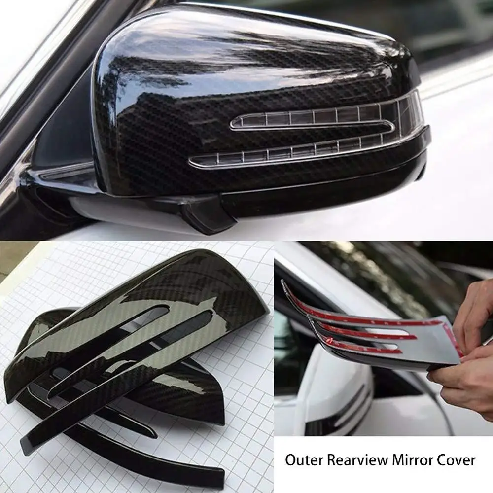 Углеродное волокно Стиль ABS накладка на зеркало заднего вида автомобиля оторочка