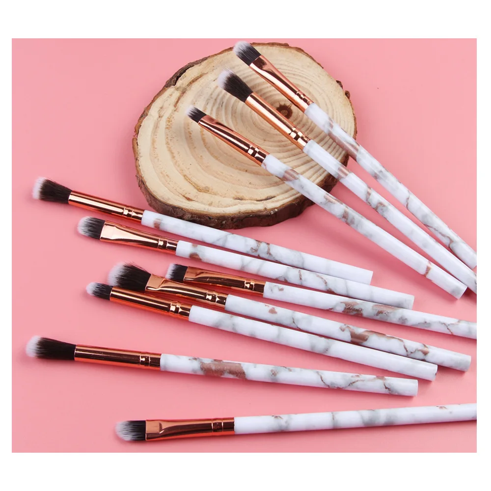 Makeup Brush Set Tools Professional Marble Eyeshadow Lip Eyeliner Blush Face Brushes Wholesale Pro 10 Pcs 1set | Красота и здоровье