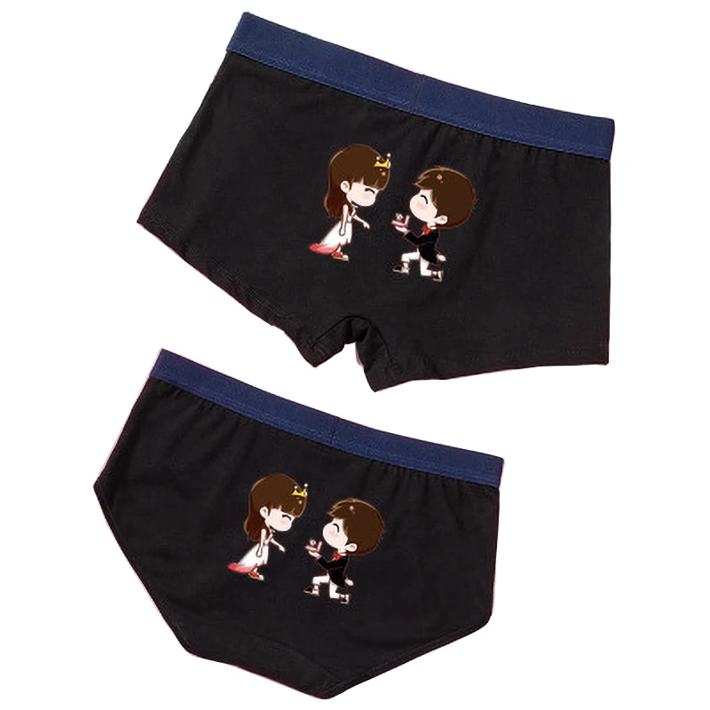 Комплект нижнего белья для пар хлопковое нижнее белье средней посадки женские