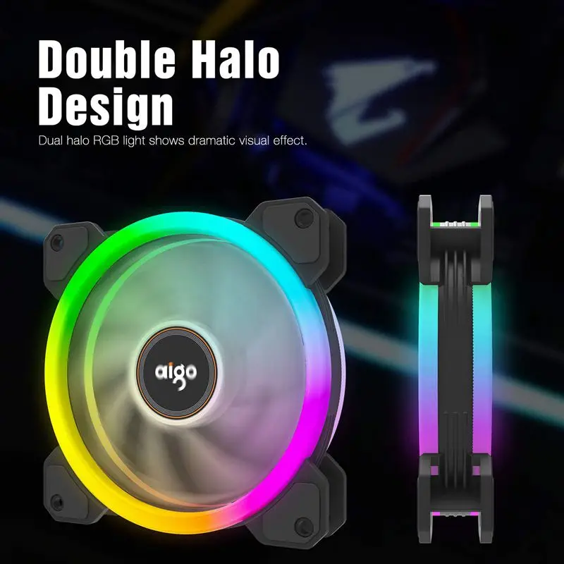Aigo DR12 RGB вентилятор 120mm ИК пульт дистанционного управления Регулировка Цвет тихий