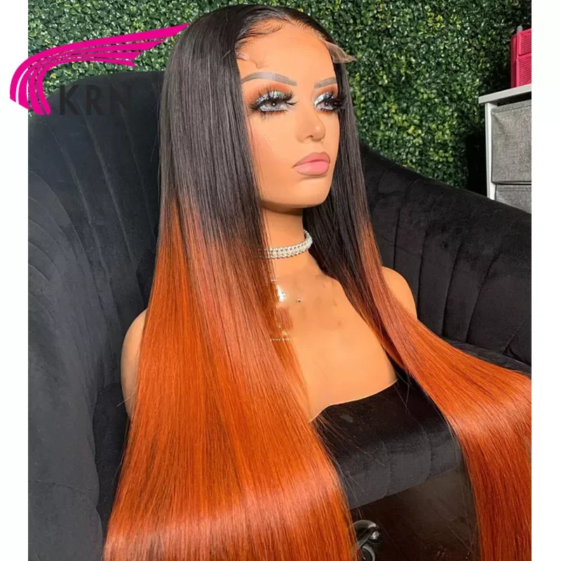 KRN Hair 1B имбирный цвет кружевные передние человеческие волосы стандартные