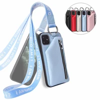 wallet phone case for huawei p40 40pro p30 zipper leather case cover for huawei mate 30 20 pro lite honor 20 pro y9 with lanyard