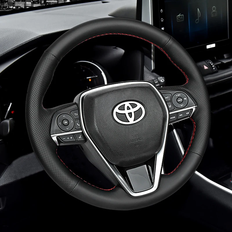 

DIY Hand-sewn leather suede car steering wheel cover for Toyota Wildlander Camry Corolla Levin