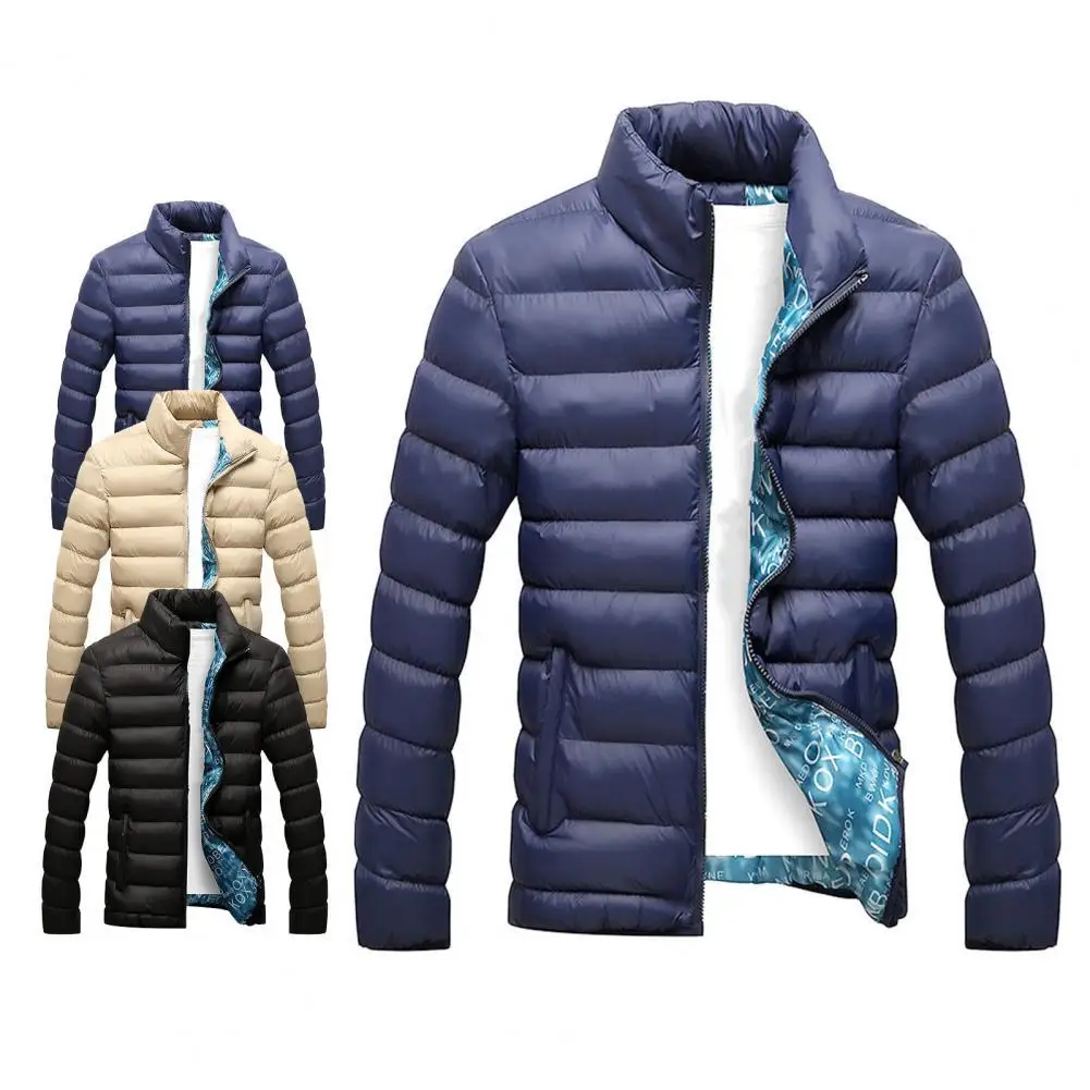 

Smooth Great Padded Extra Thick Winter Down Coat Solid Color Men Down Coat Extra Thick for School