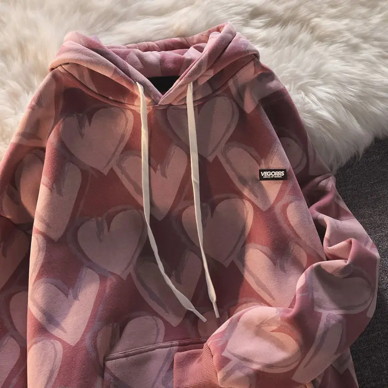 Женские толстовки с принтом Love модные шикарные топы капюшоном и передним
