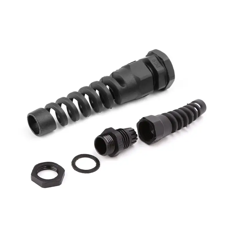 

10pcs Waterproof M16 PG9 Cable Connectors Spiral Strain Relief Protector