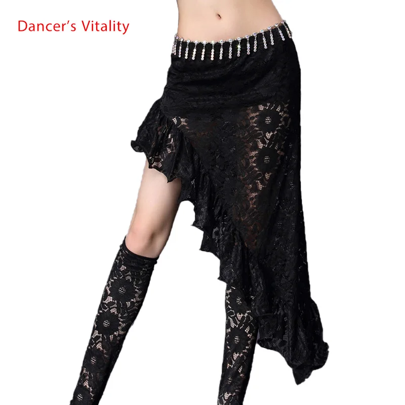 New Hot-Sale Professional Belly Dance Skirt Sexy Lace edge Skirt Irregular for Women Long Skirt bellydance costume egyptian