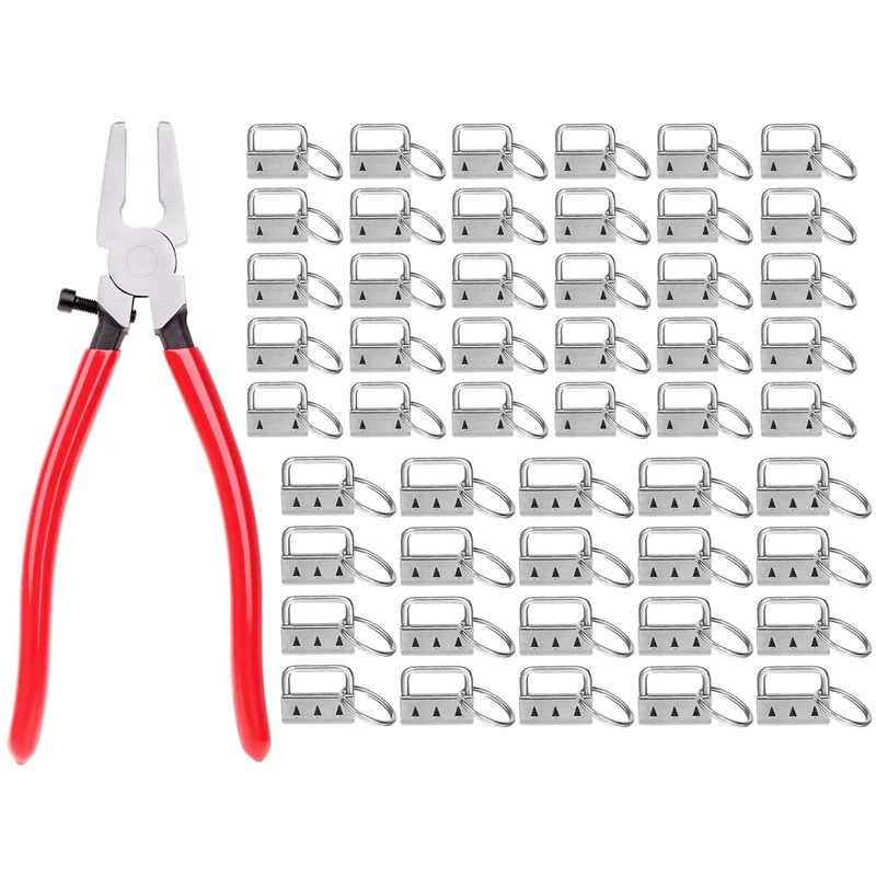 

Key Pendant Hardware, 51Pcs Key Pendant Kits, Including Pendant Hardware, 1 and 1.25 Inches, for Wrist Clip Key Making