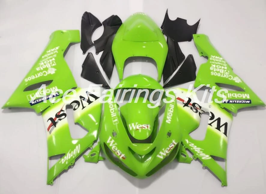 

4Gifts New ABS Full bike fairing kit Fit for Kawasaki ZX6R 2005 2006 ZX-6R 05 06 Ninja 636 fairings bodywork set green west