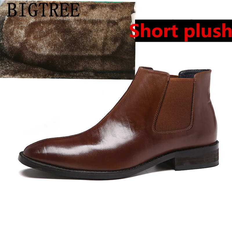 Leather Boots Men Chelsea Winter Shoes Coiffeur Italian Brand Snow Designer Chaussure Homme Buty |