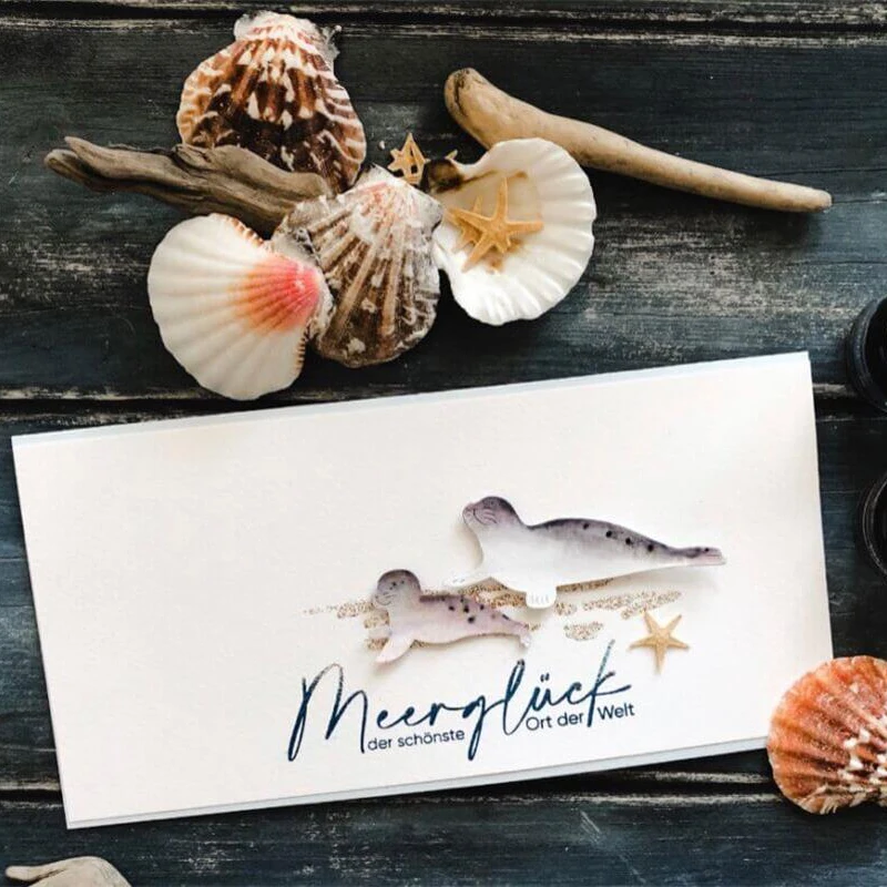 

Sea Lion Frame New Design Metal Cutting Dies Craft Stencil Diy for Scrapbooking Handmade Card Make Shape Album Decoration Model