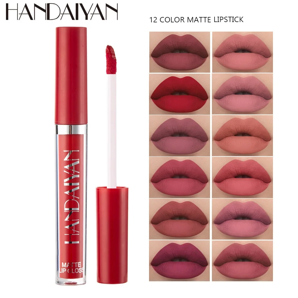

Matte Lip Gloss Velvet Lipstick Waterproof Long Lasting Moisturizing Lipstick Women Lip Tint Beauty Cosmetics Sexy Lip Gloss