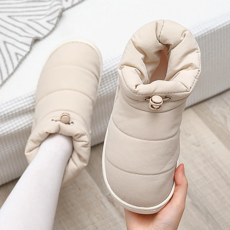 

2021 Women Winter Down Shoes Plus Size 45 Couple Snow Boots Women Shoes Antiskid Bottom Soft Keep Warm Mother Casual Boots Mens