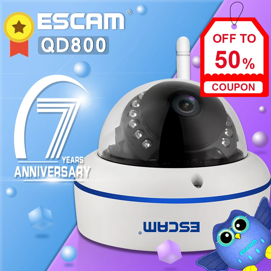 ESCAM QD800 WIFI 2MP 1080P HD WiFi Открытый IP ИК купольная камера IP66 Onvif P2P ночного видения для