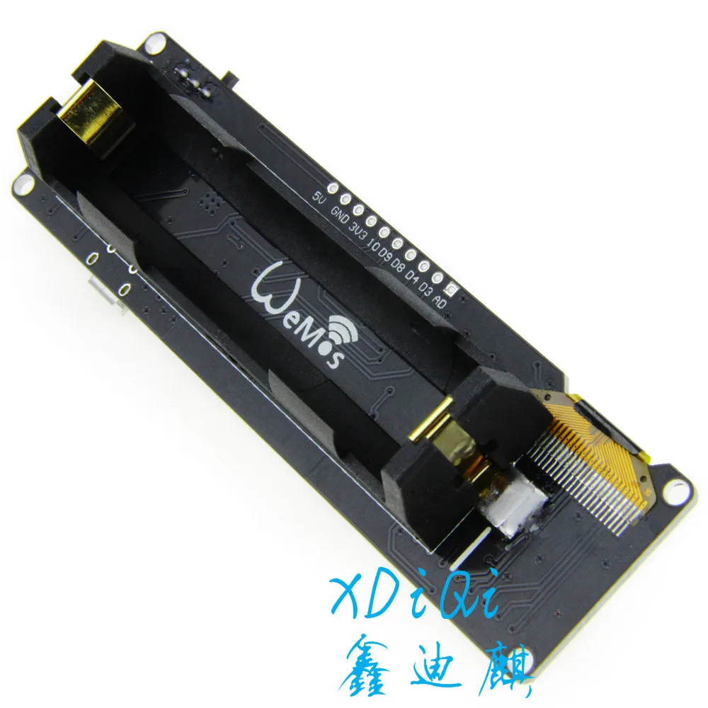 ESP8266 OLED preflashed макетная плата) экран 0 96 дюймов версия-ESP8266 + 18650 Держатель батареи |