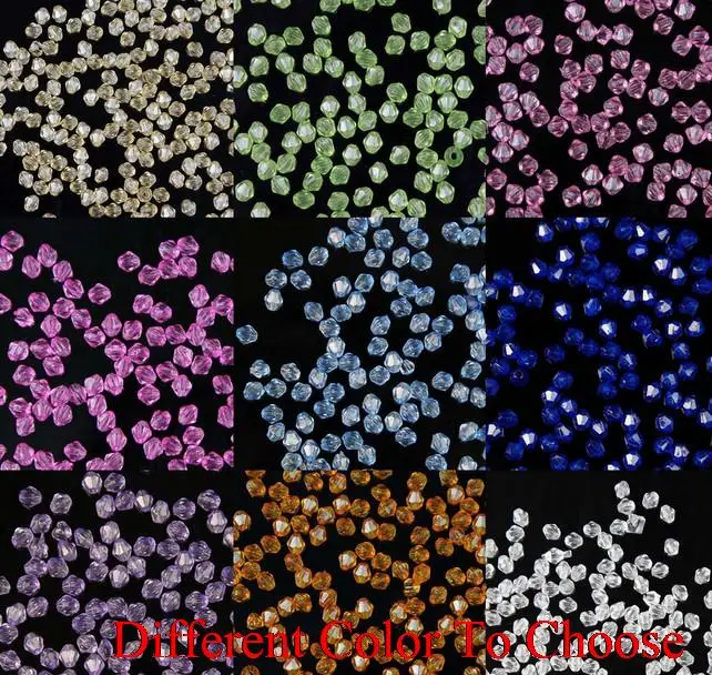 

4mm 1000Pcs/lot new arrival strand Bicone Faceted Glass Crystal Beads Colored Mixed white black bracelet necklace Making Spacer