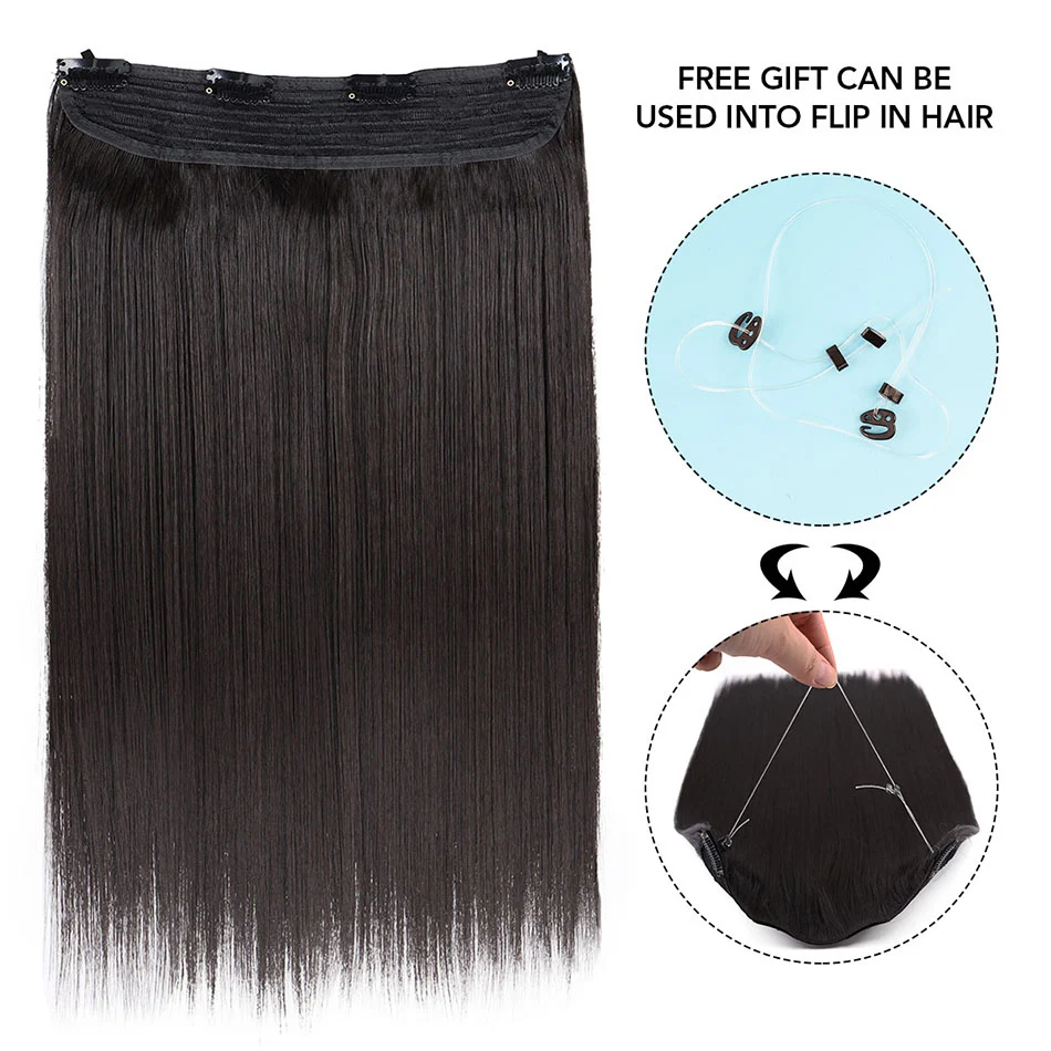 Синтетические накладные волосы на застежке follow me прически Silky Straight цельный 4