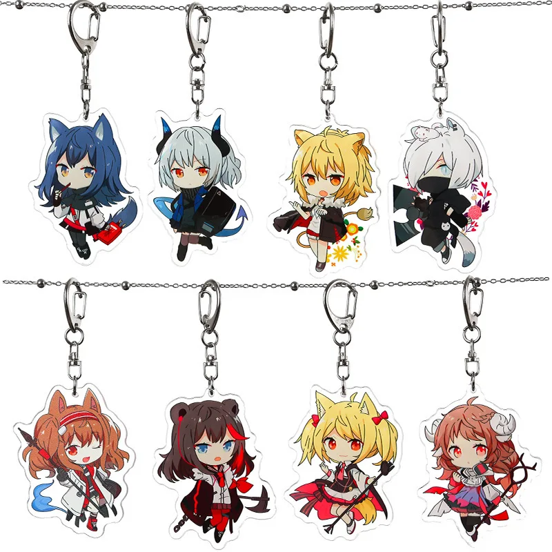 

Game Arknights Eyjafjalla Cartoon Acrylic Keychain Silence Ptilopsis Pramanix Exusiai Cute Funny Pendant Keyrings Llaveros Gifts