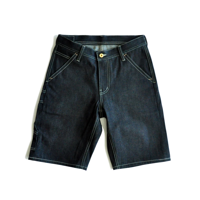 Indigo SauceZhan 266XX Shorts Jeans Man Raw Denim Jeans Knee Length Selvedge Denim Jeans Mens Jeans Indigo Straight Casual - Цвет: Indigo