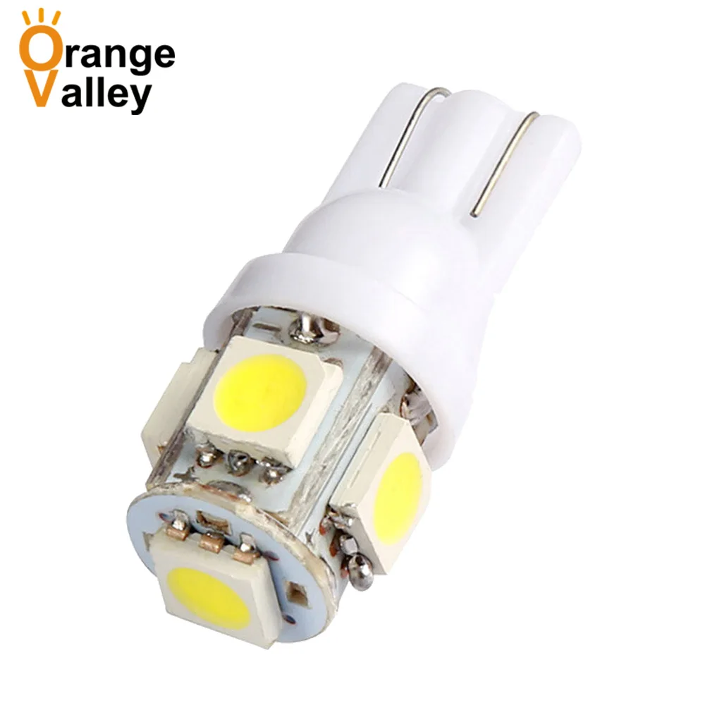 100 шт. Оптовая Продажа T10 5 SMD 5050 W5W 194 501 светодиодный автомобильный Автомобильный