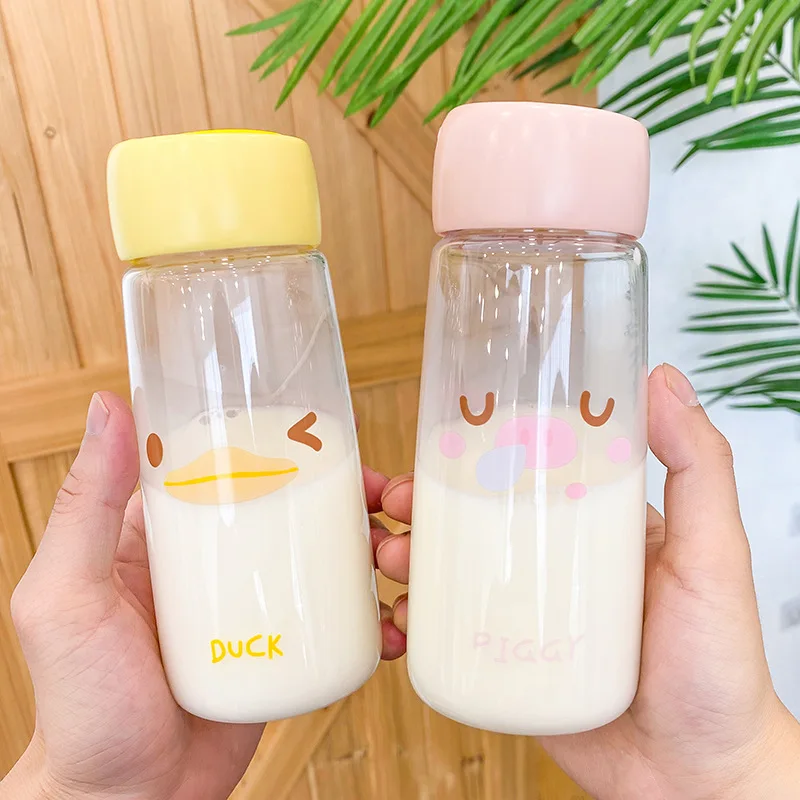 Мультяшная симпатичная простая пластиковая чашка с животными портативная