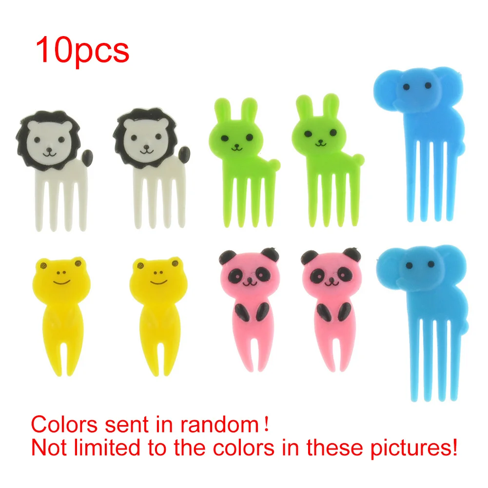 

10pcs Mini Portable Salad Cafe Kitchen Cute Dessert Vegetable Kids Gift Fashion Animal Shape Fruit Forks