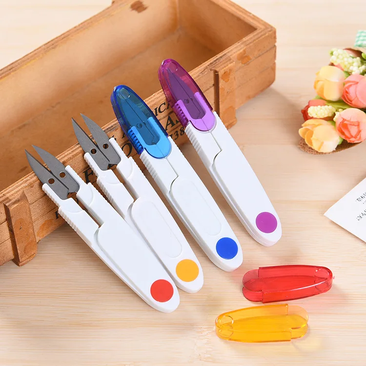 

Fish line scissors U-shaped thread scissors cross stitch scissors color transparent stainless steel household scissors