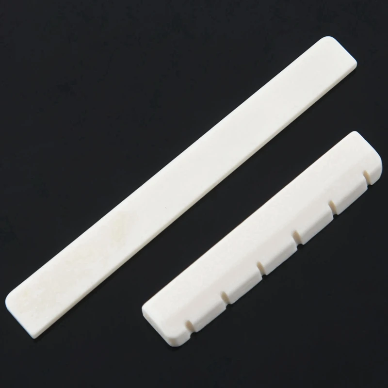 

White Guitar Parts 6 String Classical Guitar Bone Bridge Saddle And Nut Set