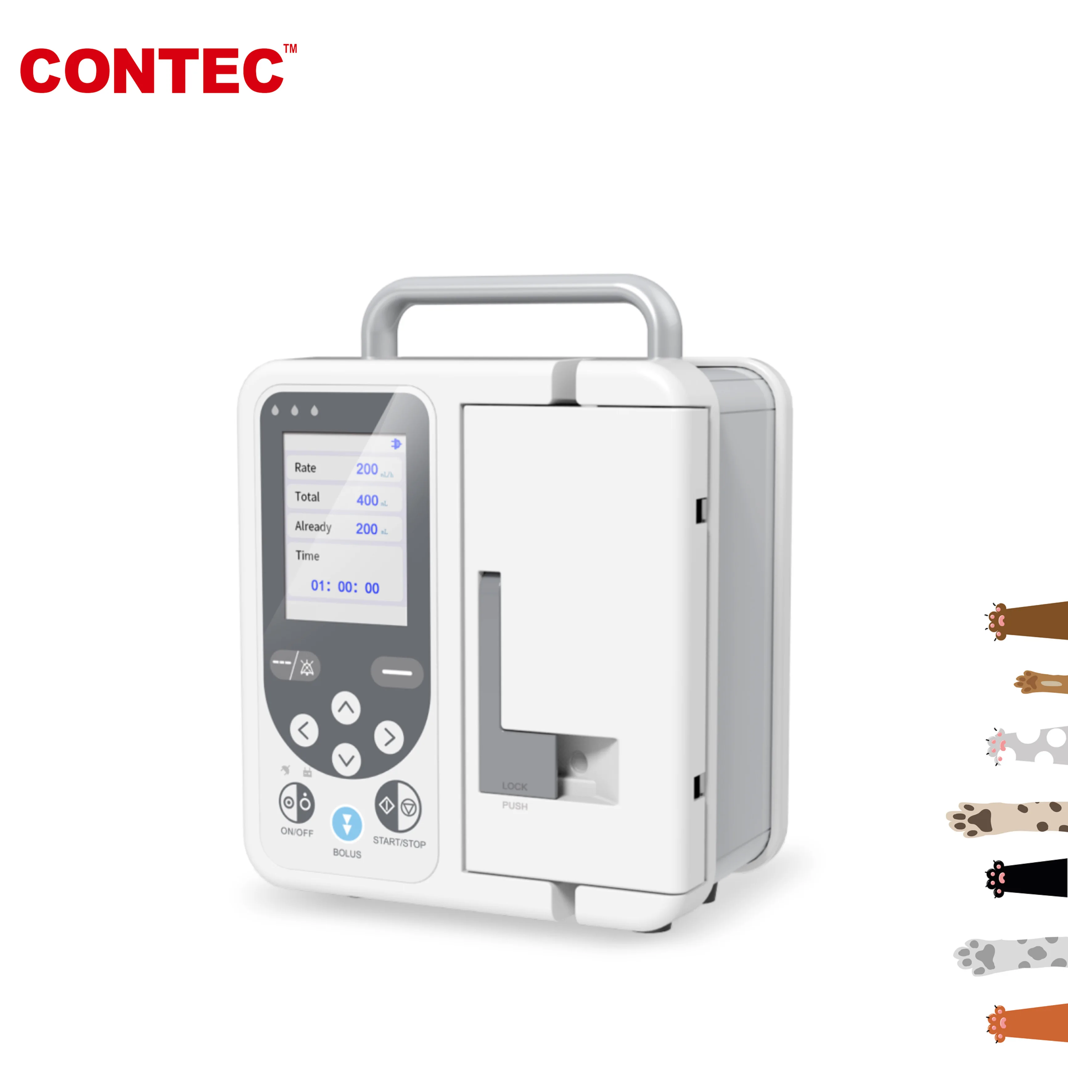 Ветеринарный инфузионный насос CONTEC SP750 VET LCD высокоточный внешний источник