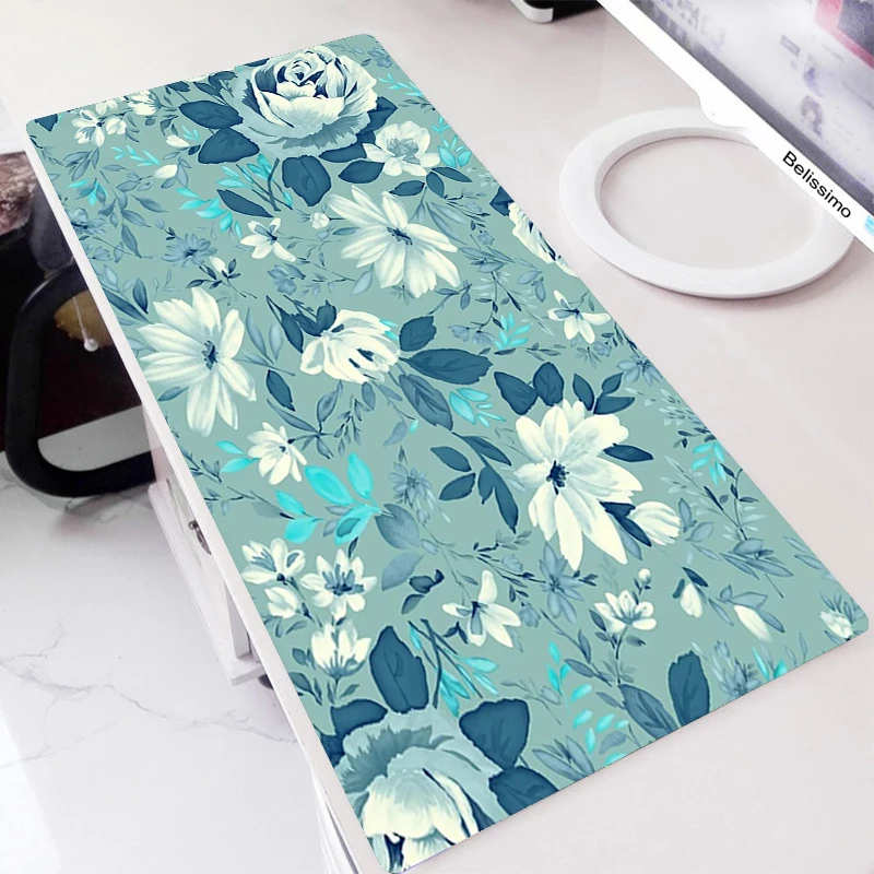 Anime Gaming Mouse Pad Floral Flowers Big Mause Pad Keyboard Gamer Rubber Gaming Accessories Notebook Desk Mat Computer Mousepad