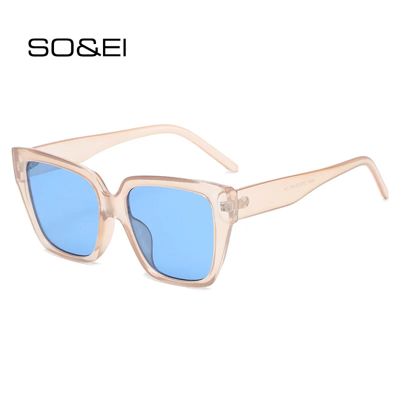 SO &amp EI модные квадратные градиент цвета конфеты Солнцезащитные очки женские