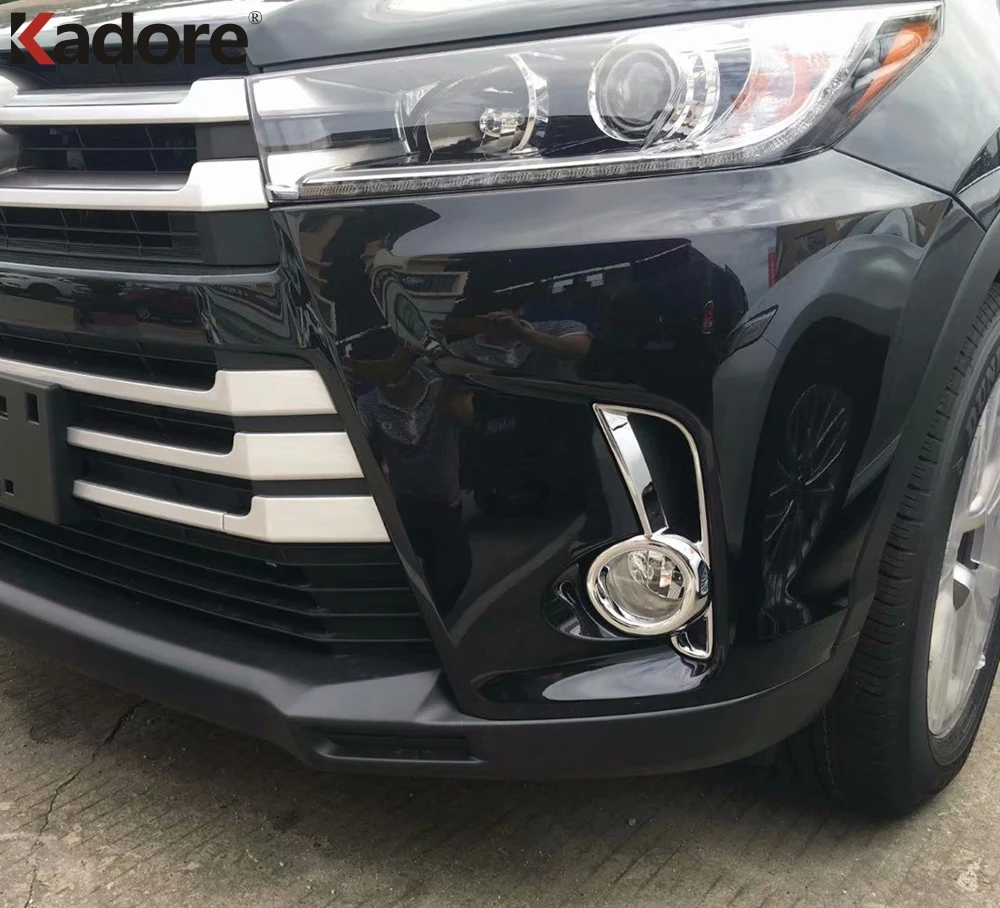 Для Toyota Highlander Kluger Facelift 2018 2019 ABS Хром Передняя противотуманная фара Накладка