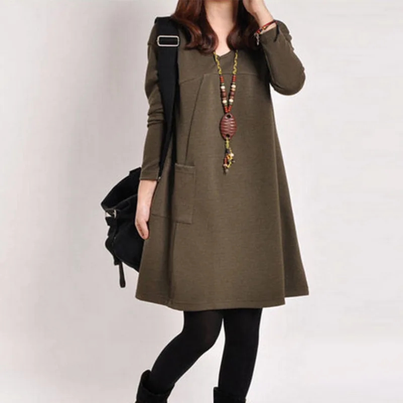 Женское платье большого размера плюс 4XL повседневное однотонное для беременных с