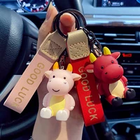 new creative silicone animal nordic calf keychains personality cartoon cute car key chain ring bag pendant children toys keyring