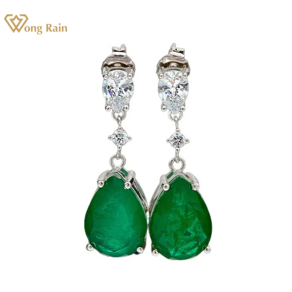 Винтажные висячие серьги Wong Rain из моисанита изумруда драгоценного камня на день